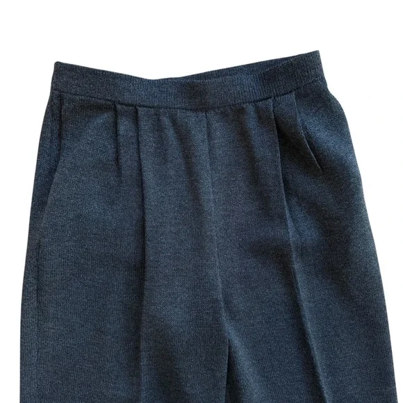 St John Pants Gray Womens Pleated Knit Size 4 Charcoal Gray - Picture 2 of 8